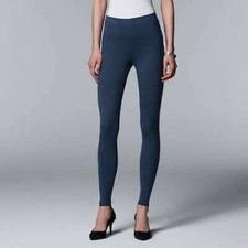 Simply Vera Vera Wang Women's Peacot Blue Solid Cotton Leggings - Size S - NWT