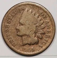 1865 Indian Head Cent.  Counterstamped "E.V."  175789