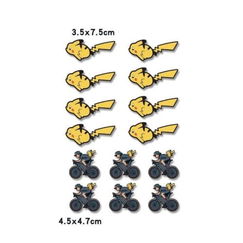 Fahrrad Rad Aufkleber Stickers Set Pikachu POKEMON Anime manga Wasserdicht PVC - Picture 5 of 6