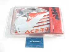 Acerbis X-Force White / Orange Handguards w/ Hardware (Hand Guards Shields KTM)