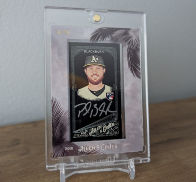 Paul Blackburn Oakland A's Topps Allen & Ginter 2018 Black Mini RC Card Auto /25