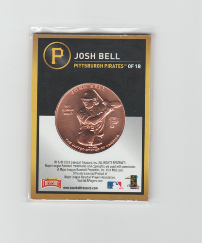 Tarjeta moneda tesoro béisbol 2018 Josh Bell Pirates - Imagen 2 de 2