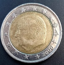 2&euro; Belgien 2000, K&ouml;nig Albert-II, Unikat, sehr sch&ouml;n, Umlaufm&uuml;nze, Privatverkauf