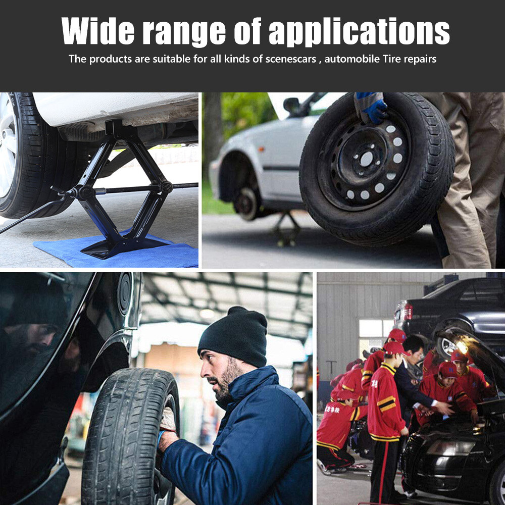 2 Ton Wind Up Scissor Jack Lift For Auto Car Van handle Speed Garage