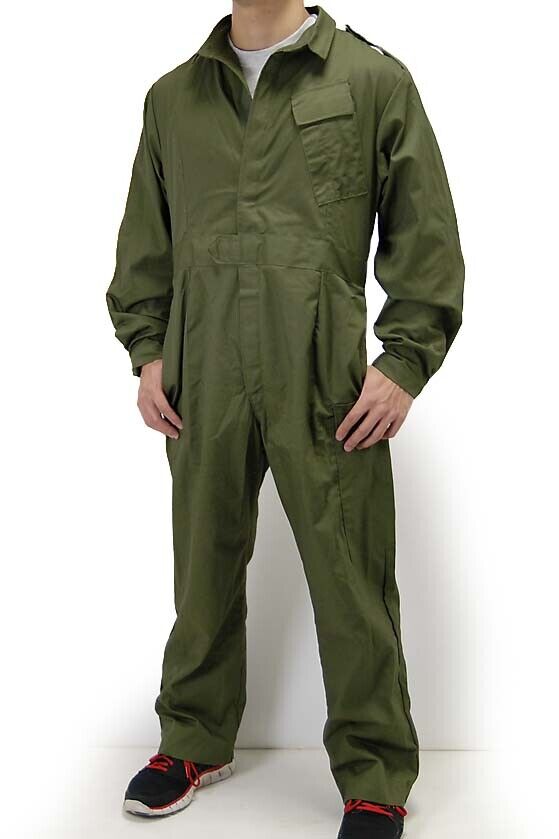 British Army green Overalls coveralls military jumpsuit flight suit boiler  pock