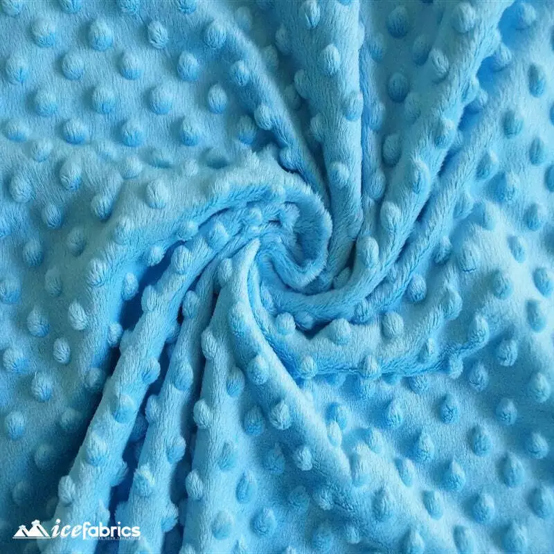 Polka Dot Minky Fabric By The Yard Turquoise