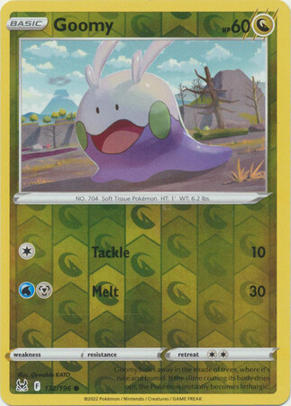 GOOMY 132/196 LOST ORIGIN POKEMON (REVERSE HOLO, NM)