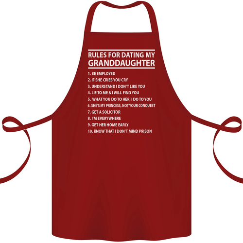 Dating My Granddaughter Grandparents Day Cotton Apron 100% Organic - Picture 4 of 14