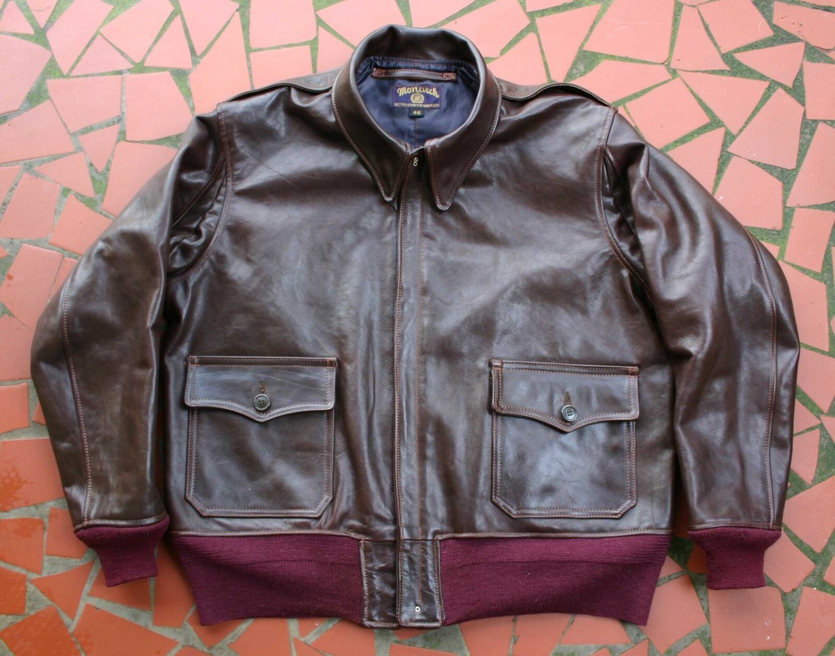 MONARCH Pre WW-2 REPRO AN-J-3, A-2 Type HORSE HIDE LEATHER FLIGHT