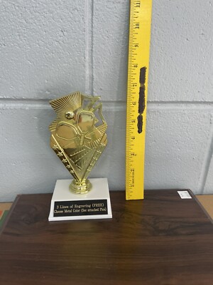 6 1/2'' tall Pickleball Action Trophy. (Please See All Photos)