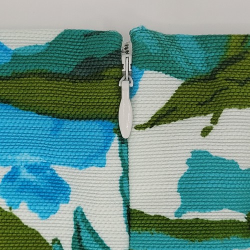 Talbots Dress Size 10 Teal Green Floral Sleeveless Sheath Classic Front Pleat - Picture 9 of 17