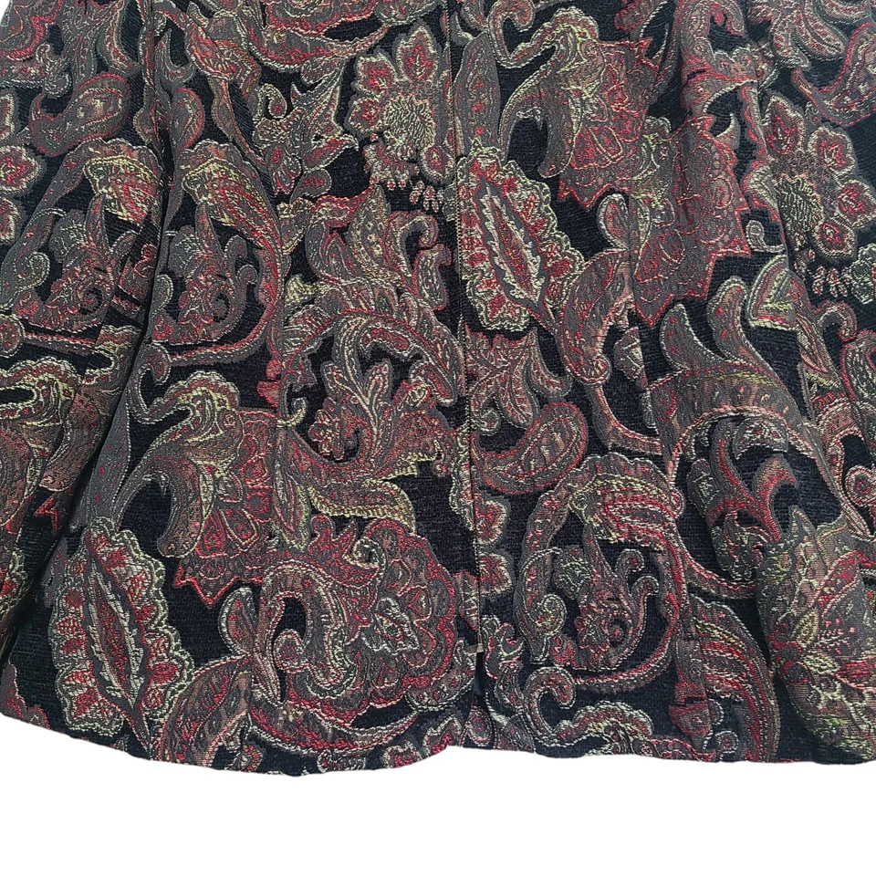 Christopher & Banks Mujer Talla L Cremallera Manga Larga Chaqueta Tapiz Paisley Foto 3 de 4