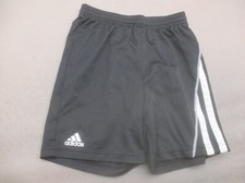 ADIDAS CLIMALITE Size 11-12 YRS Boys Black Stretch Waist Training Shorts 719