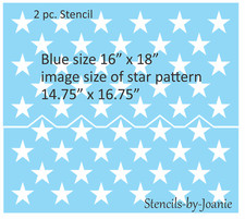 Lg. 2 pc. Stencil 50 Stars 16 x 18 Blue area Amercian Flag 1.75" stars DIY Signs