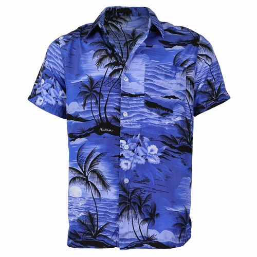 Men's Hawaiian Tropical Luau Aloha Beach Party Button Up Casual Dress Shirt - Picture 9 of 56