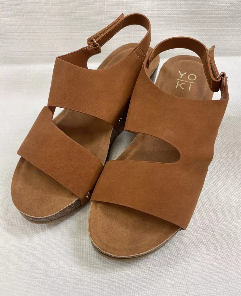 Yoki women's wedge sandalesCamel 6.5 - Image 3 of 4