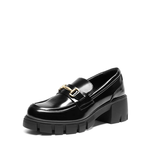 Women Comfortable Slip On Casual Loafers Low Chunky Heel Round Toe Loafer Shoes - Picture 15 of 32