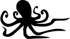 Octopus Vinyl Sticker Decal Fish Surf Island - Choose Size & Color