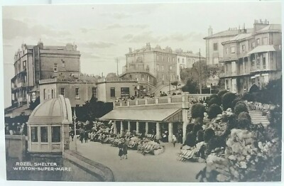 Neu Vintage Postkarte Weston Super Mare Rozel Shelter Claremont Weingewölbe sehr guter Zustand 