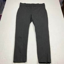 Anne Klein Womens Ponte Knit Pants Gray Work Casual Stretch Slim Pull On SMALL