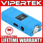 VIPERTEK Stun Gun Micro Mini BLUE VTS-881 Rechargeable LED Flashlight