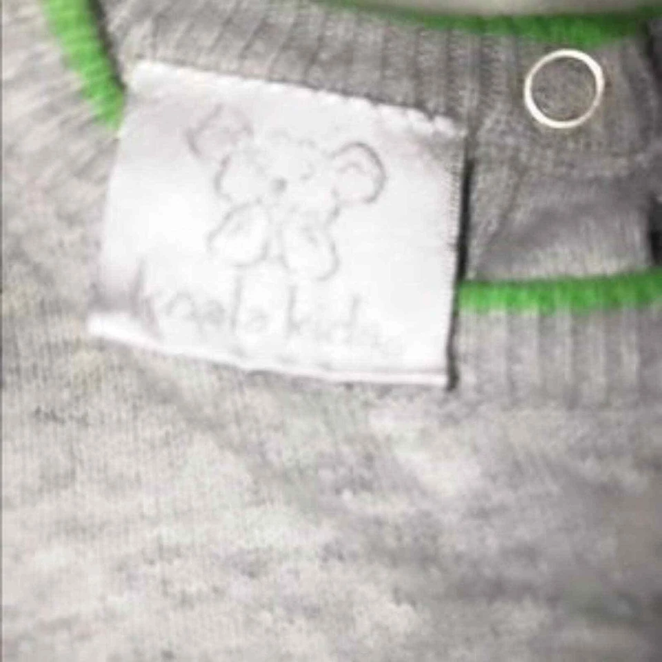 Koala Niños Infante Niño 0-3 Meses Gris Verde Algodón Lucky Me Una Pieza Manga Larga Foto 4 de 4