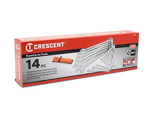 Juego de llaves combinadas de media luna con bolsa de herramientas, SAE, 14 piezas. Foto 3 de 4