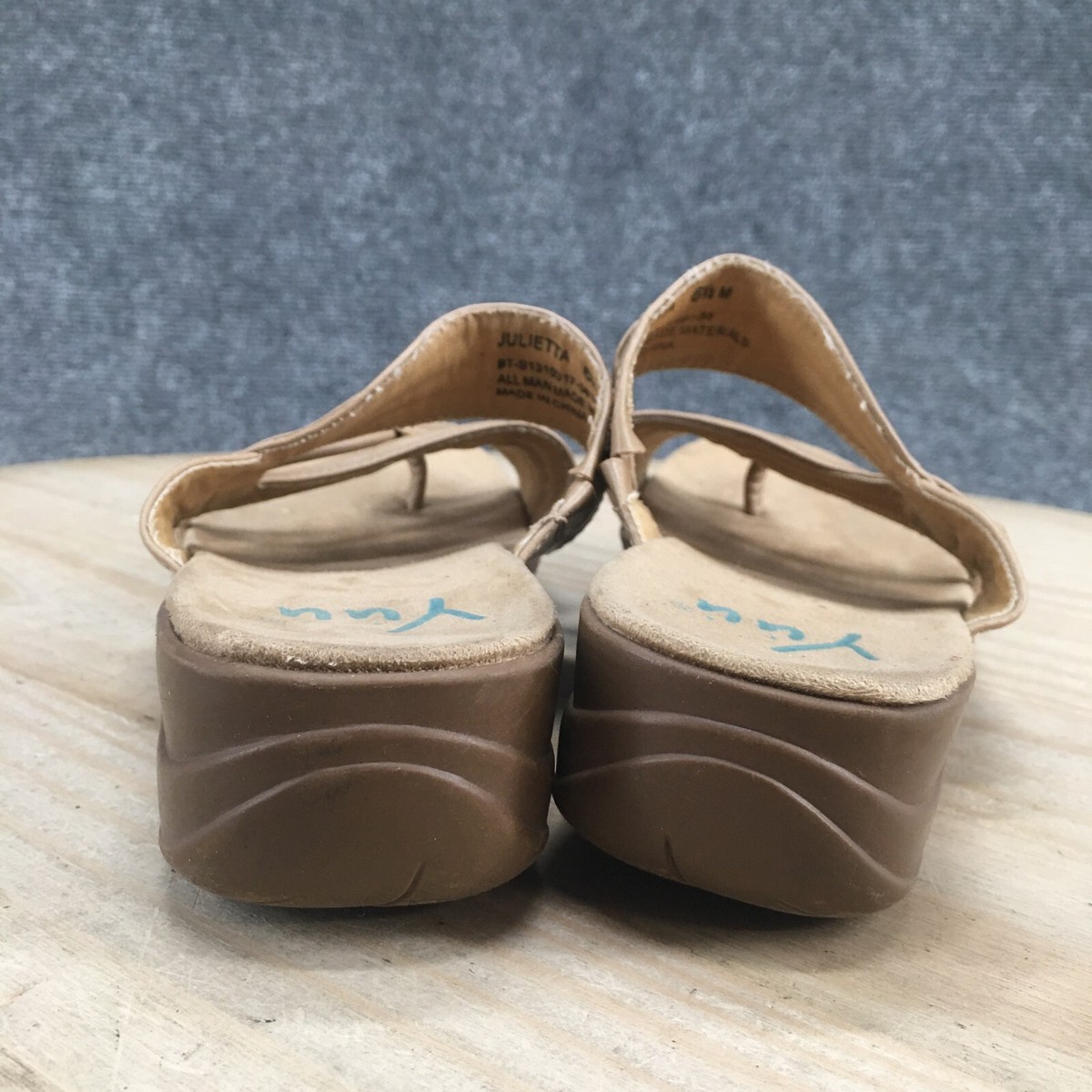 Yuu Sandals Womens 6.5M Julietta Slip On Toe Loop Wedge Slide
