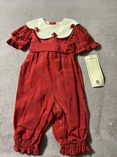 Vintage Simi Toddler Infant Girls’ Red Rose Romper Easter Size 18 Months