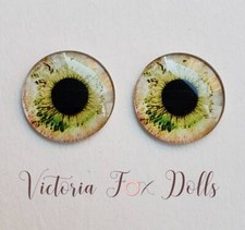 Blythe Doll Eyechips Realistic Yellow Glass Eye Chips 14mm Custom Furby Ooak Bjd