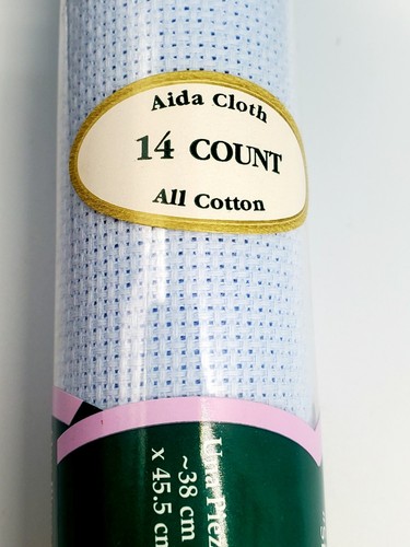 Charles Craft Reserve Classique 15" x 18" Light Blue 14ct Aida Cotton Fabric - Picture 2 of 4