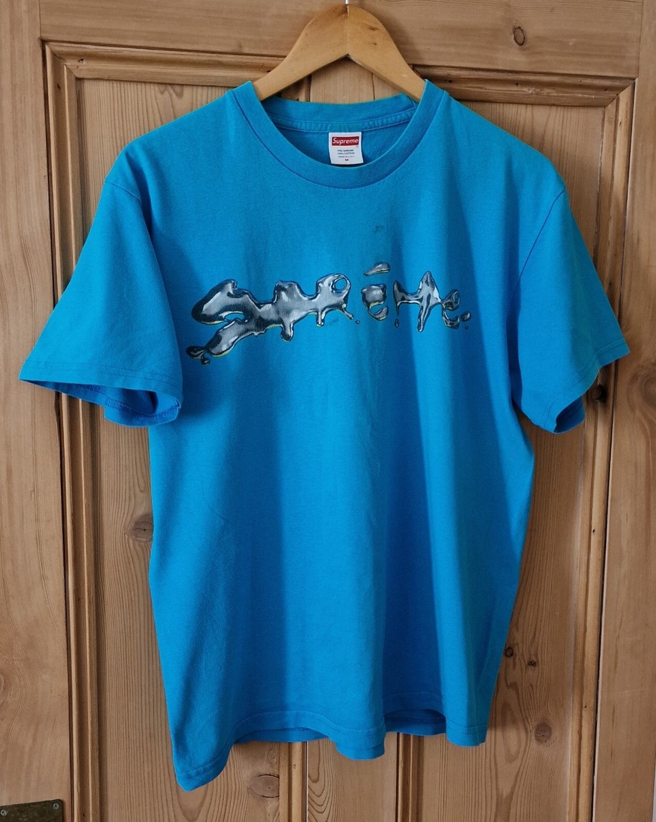 トップス Supreme x MM6 Liquid Blue Oversized Tee SS24 Supreme MM6 Maison Margiela Liquid Blue Oversized Tee