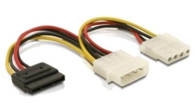 SATA S-ATA Y Strom Adapter für Ältere PSU mit  Molex 5¼ '' Stecker Buchse 30cm  