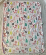 Cloud Island Target Velboa Pink Forest Frolic Deer Tree Sherpa Baby Girl Blanket