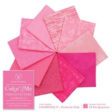 Feline Drive Fabric Fat Quarter Bundle COLOR ME Perfectly Pink Windham - 10 FQs