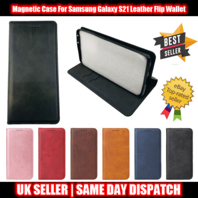 Magnet Hülle für Samsung Galaxy S21 5G Leder Flip Wallet Cover Hochwertig