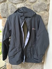 Berghaus GoreTex Jacket Women Size 10 Hooded Full Zip Blue Gorpcore Hiking Rain