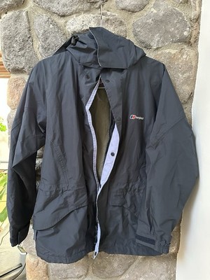 Berghaus GoreTex Jacket Women Size 10 Hooded Full Zip Blue Gorpcore Hiking Rain