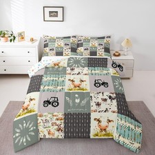 Cute Cow Comforter Set Twin Size Highland Cow Bedding Set for Boys Teens Deco...