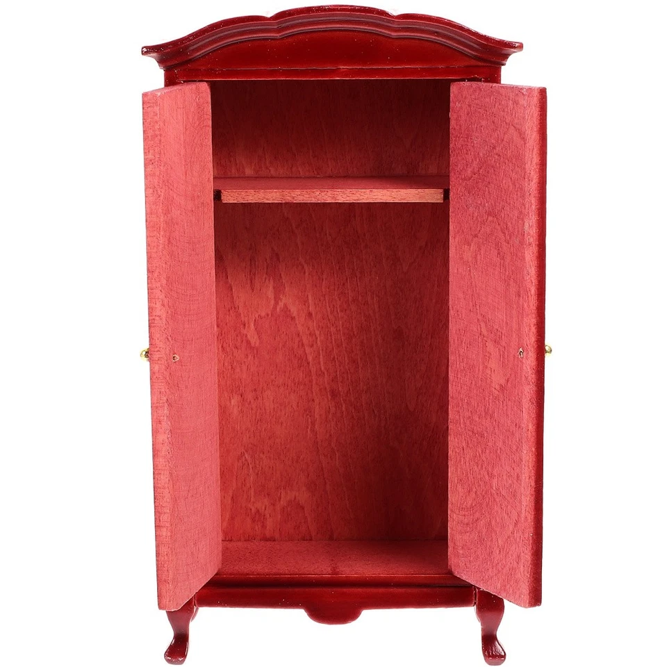 Puppenhaus Miniatur Holzgarderobe Mini Holz Schrank Mini Möbel Schrank Modell - Bild 2 von 4