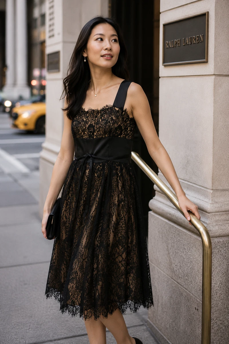 polka dot midi dress Self-Portrait - Navy Bandeau Polka Dot Satin Midi Dress