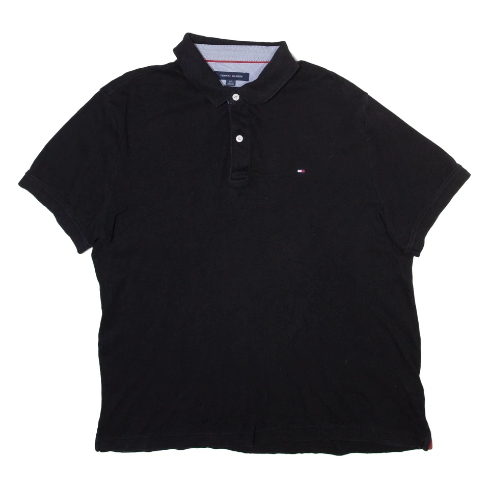 TOMMY HILFIGER Mens Polo Shirt Black L