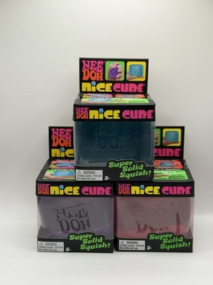 Nee Doh Nice Cube Full Set 3 Colors Super Solid Lot Of 3 Blue Pink Purple New