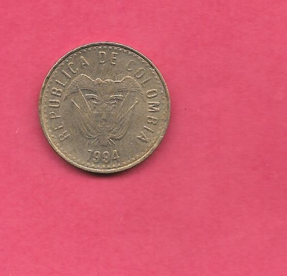 COLOMBIA KM285.1 1994 XF-SUPER FINE CIRCULATED OLD VINTAGE 100 PESOS COIN