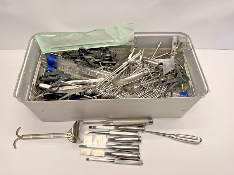 Surgical Instruments Set With Aesculap Tray Surgical Tool LOT of Instruments