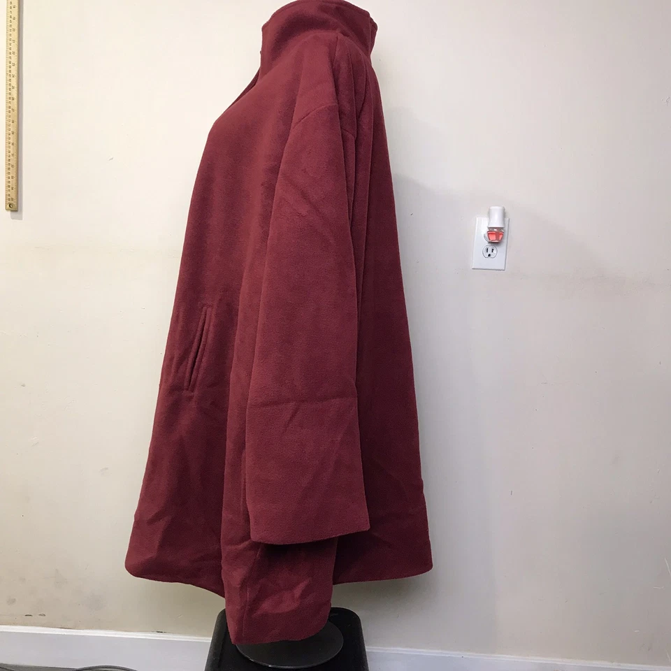 Woman's Within Rust Overcoat Women’s Size 6X (42/44) Color Red (Wine) Mock Neck - Image 4 of 4