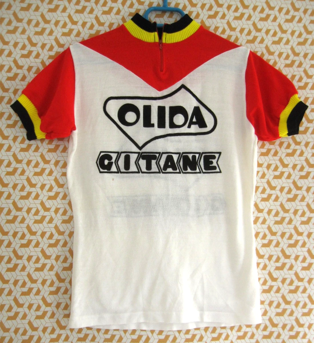 Maillot Cycliste Vintage Noret José Alvarez Campagnolo U.A.V - Orange, Taille M