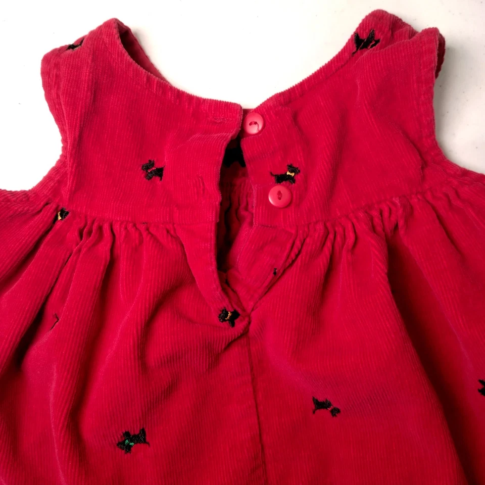 Vestido Jersey Samanta Says Scottie Perro 2T Rojo Pana Negro Lazo Bordado Perros Foto 4 de 4