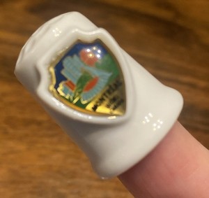 Vintage Ceramic Collectible Montreal Thimble Souvenir
