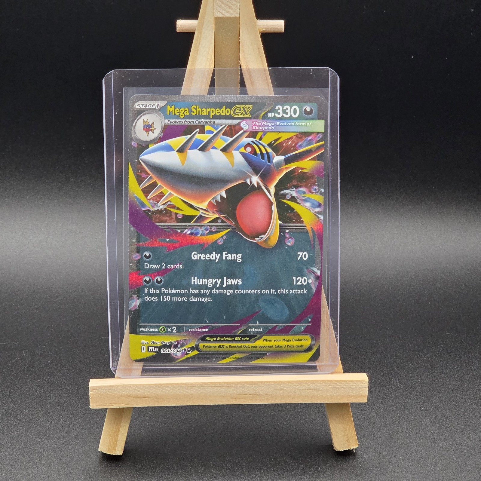 NM + Mega Sharpedo ex 061/094 - Phantasmal Flames Holo Double Rare - Pokemon TGC